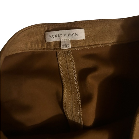 Honey Punch Brown Mini Skirt boho festival brunch bbq party date sexy mini EUC - Picture 4 of 5